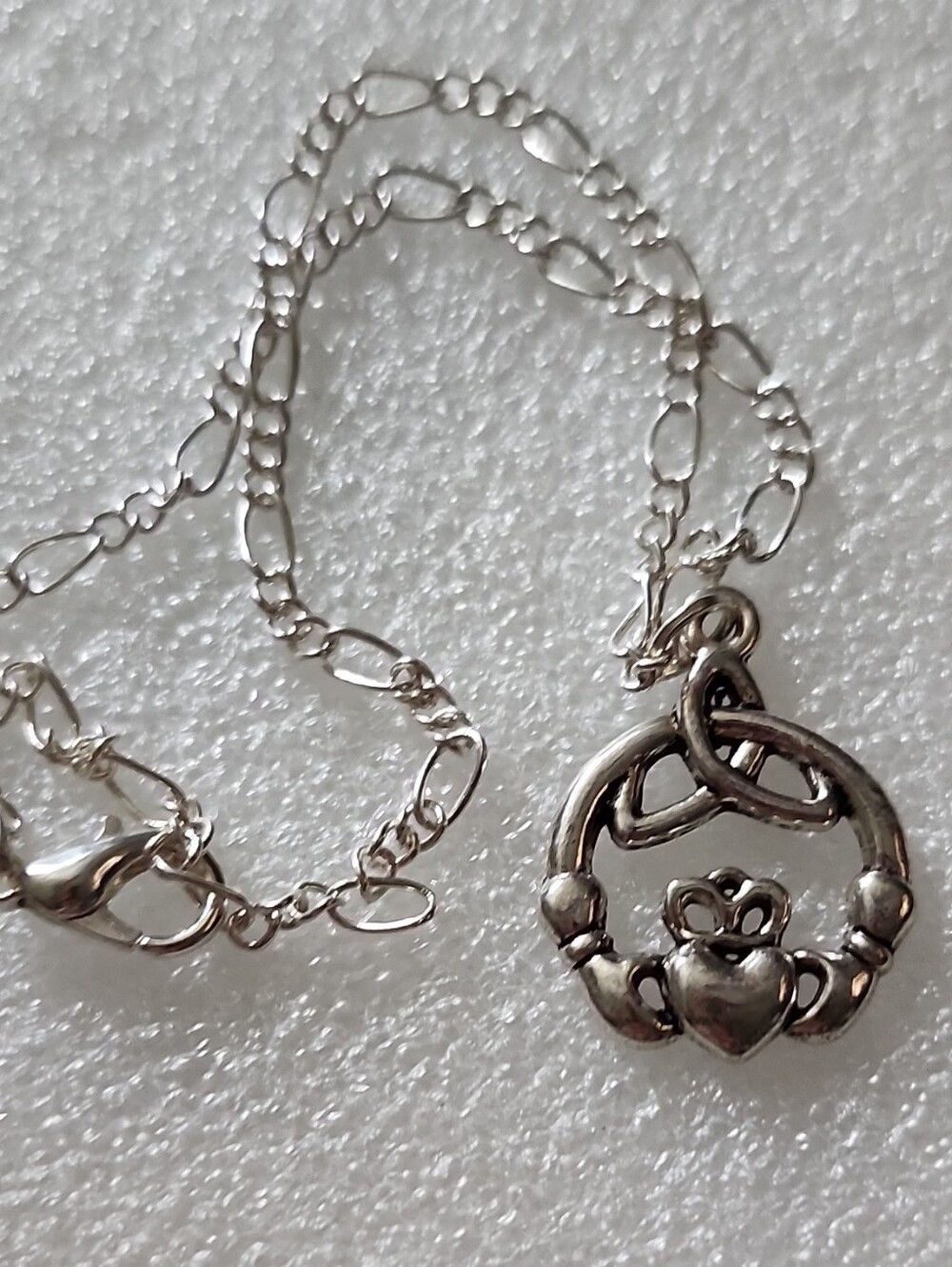 Hand Crafted Silver Claddagh Knot Bracelet / Anklet